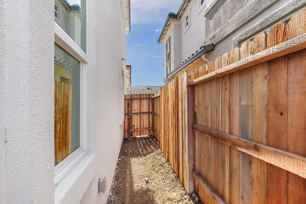 a view of an outdoor space and a front door