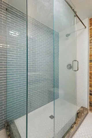 a bathroom with a shower