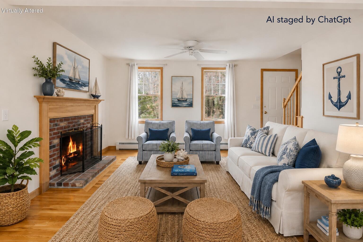 65 Whitney Road Eastham, MA 02642 - Photo 17 of 41 a living room with furniture fireplace and a window