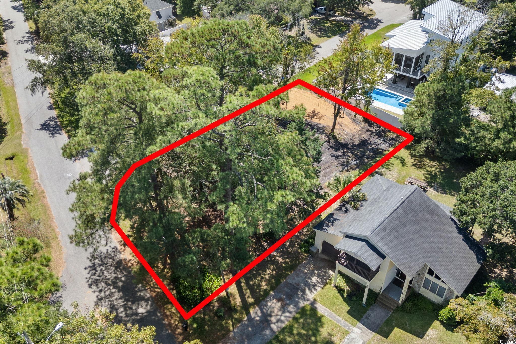 511 7th Avenue North Surfside Beach, SC 29575 - Photo 8 of 24 Aerial view of property's location with property b
