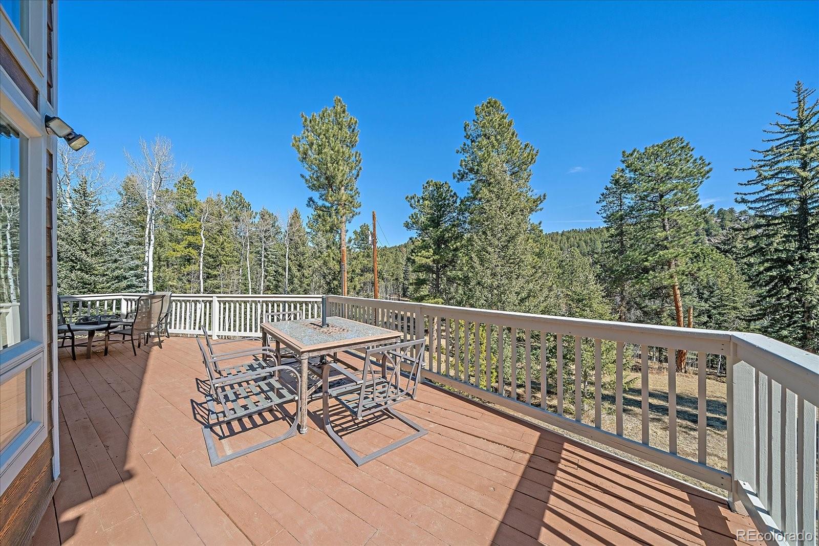 9948 South Turkey Creek Road Conifer, CO 80433 - Photo 47 of 50 a view of balcony with furniture and wooden floor