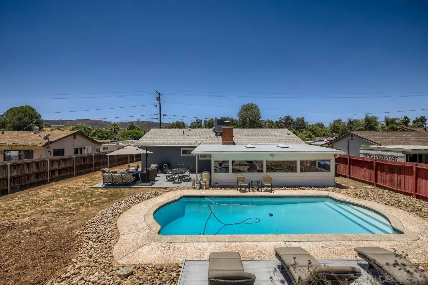 14167 Frame Road Poway, CA 92064 - Photo 27 of 27 a view of a house with a swimming pool