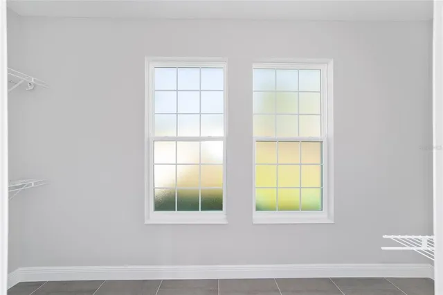 an empty room with a window