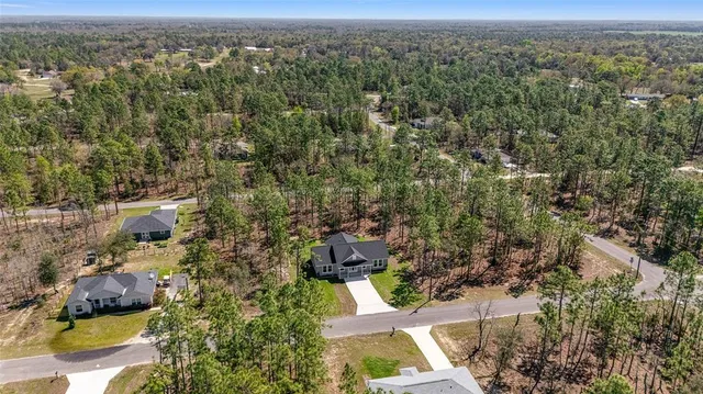 an aerial view of residential house with parking space and mountain view