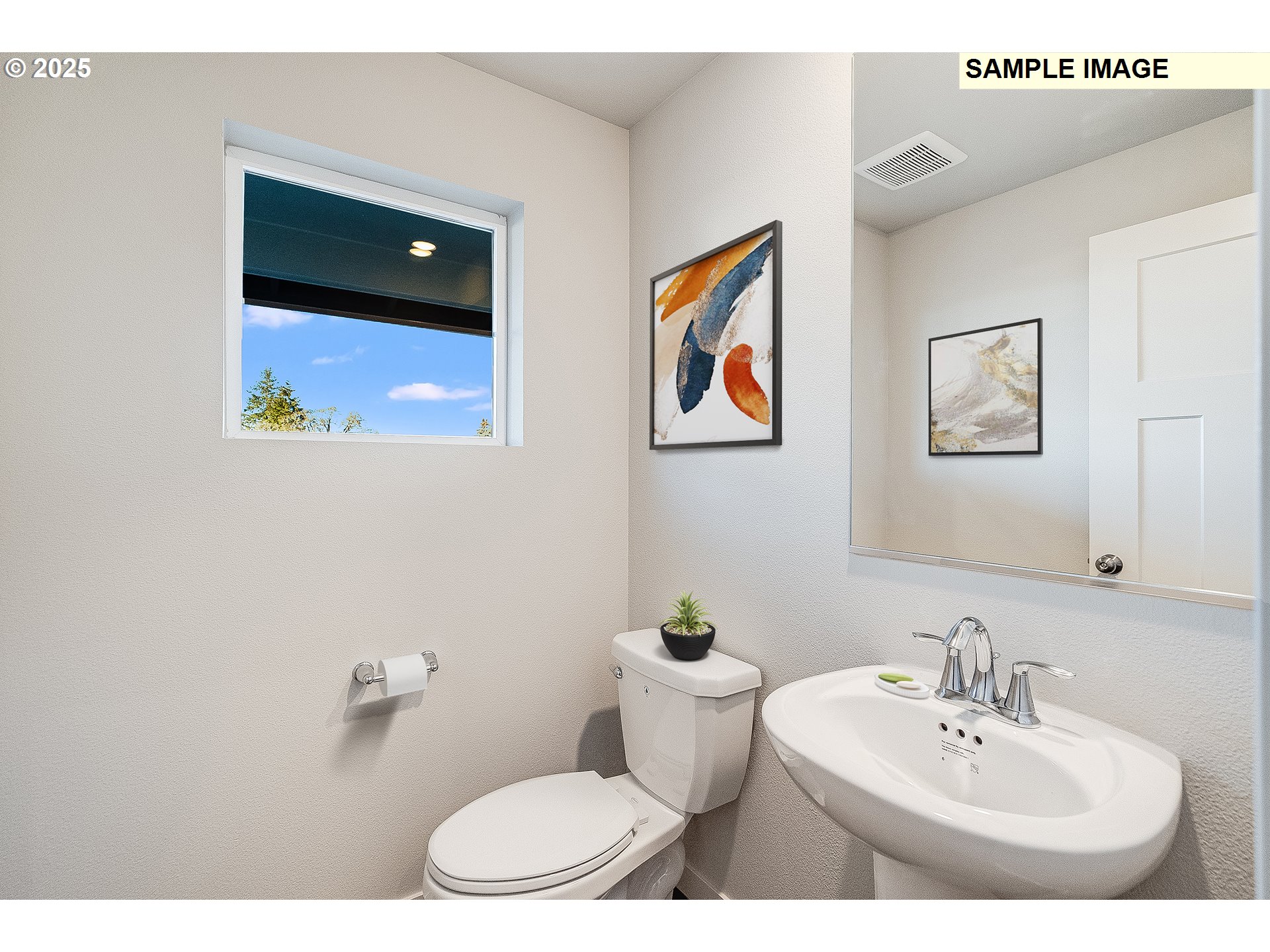 5893 Bainbridge Road Eugene, OR 97402 - Photo 15 of 22 a bathroom with a toilet a sink and mirror