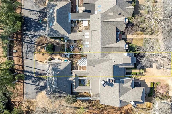 an aerial view of residential house with parking space