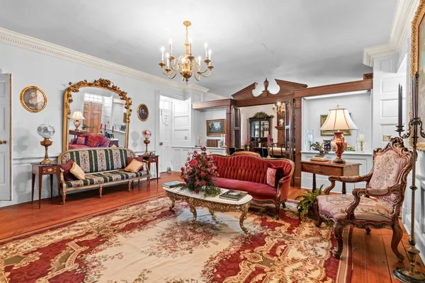 a bedroom with a bed and furniture