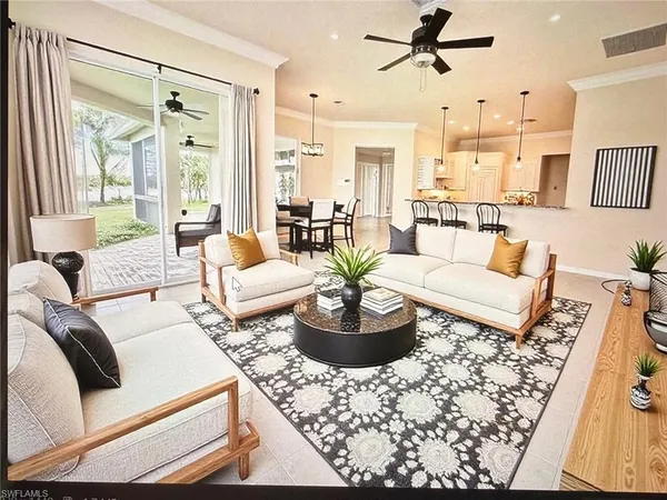 a living room with a couch and a coffee table