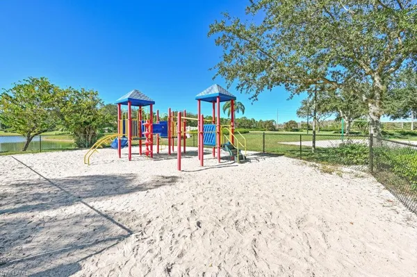 a view of a lake with a garden