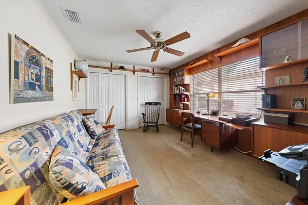 a view of a lake in middle of the town