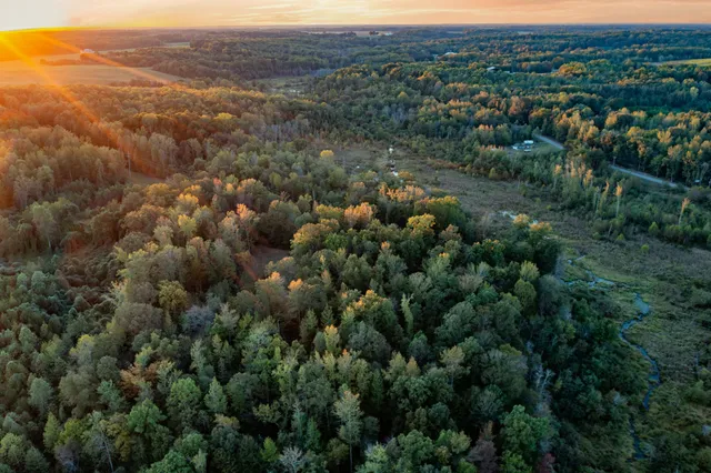 a view of a city and mountains