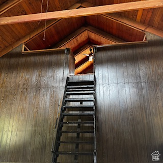 4709 East Independence Road Myton, UT 84052 - Photo 11 of 27 Stairway to upper loft area. Loft area has storage on both sides of the room