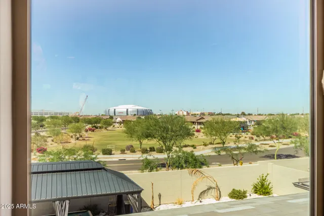 an aerial view of a house