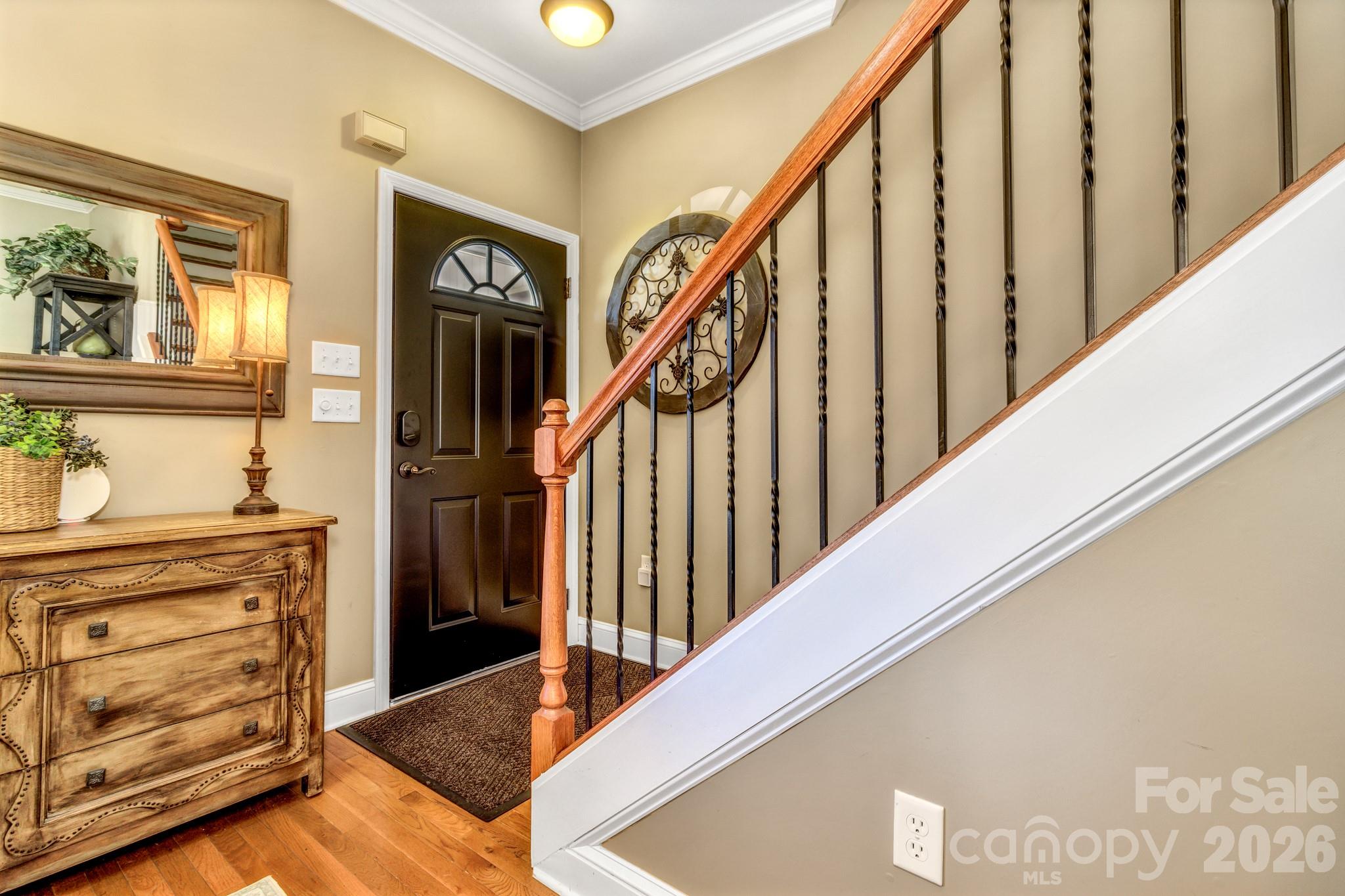 25 Union Chapel Road Weaverville, NC 28787 - Photo 4 of 43 a view of an entryway with wooden floor and stairs
