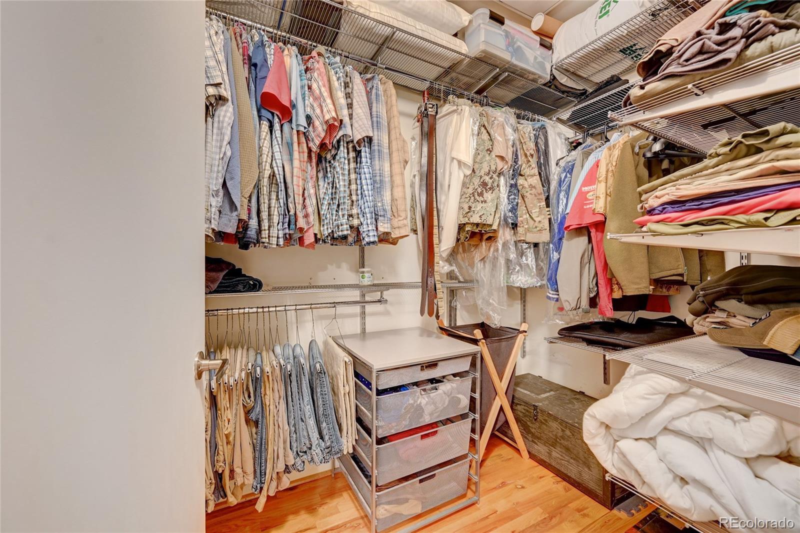 2960 Inca Street, Unit 313 Denver, CO 80202 - Photo 19 of 27 a view of walk in closet with clothes and shoes