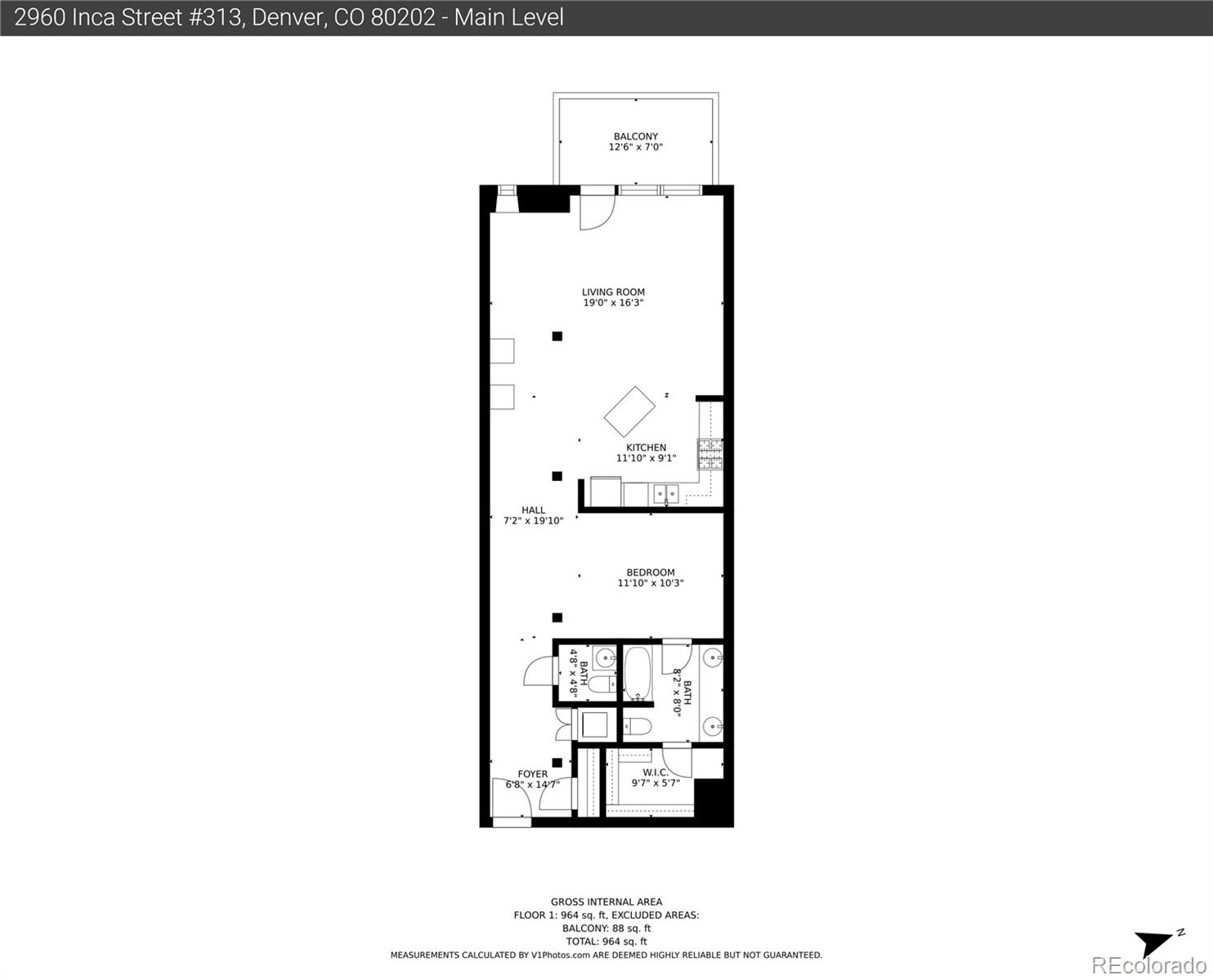 2960 Inca Street, Unit 313 Denver, CO 80202 - Photo 22 of 27 a picture of a floor plan