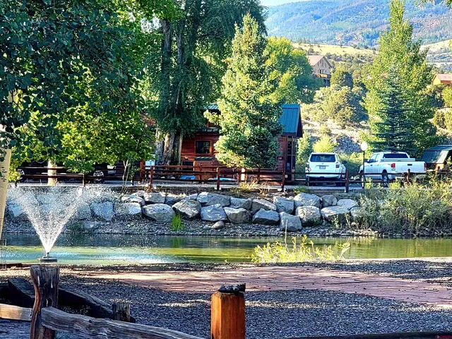 a view of swimming pool with a yard and plants