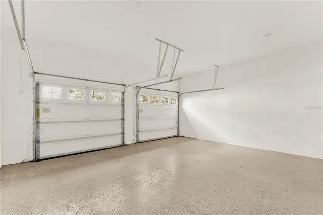 a view of a garden with an outdoor space