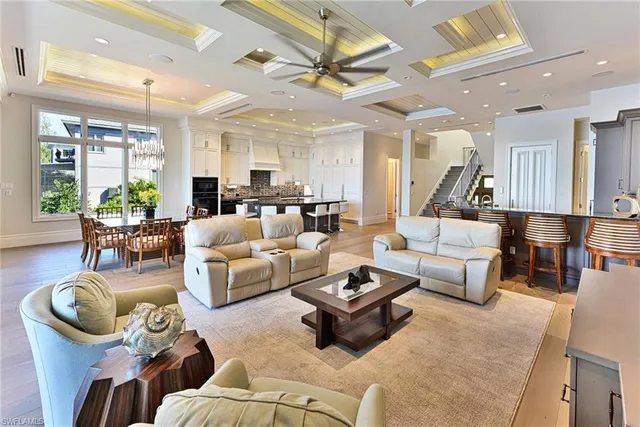 a living room with furniture