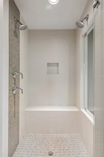 a bathroom with a shower