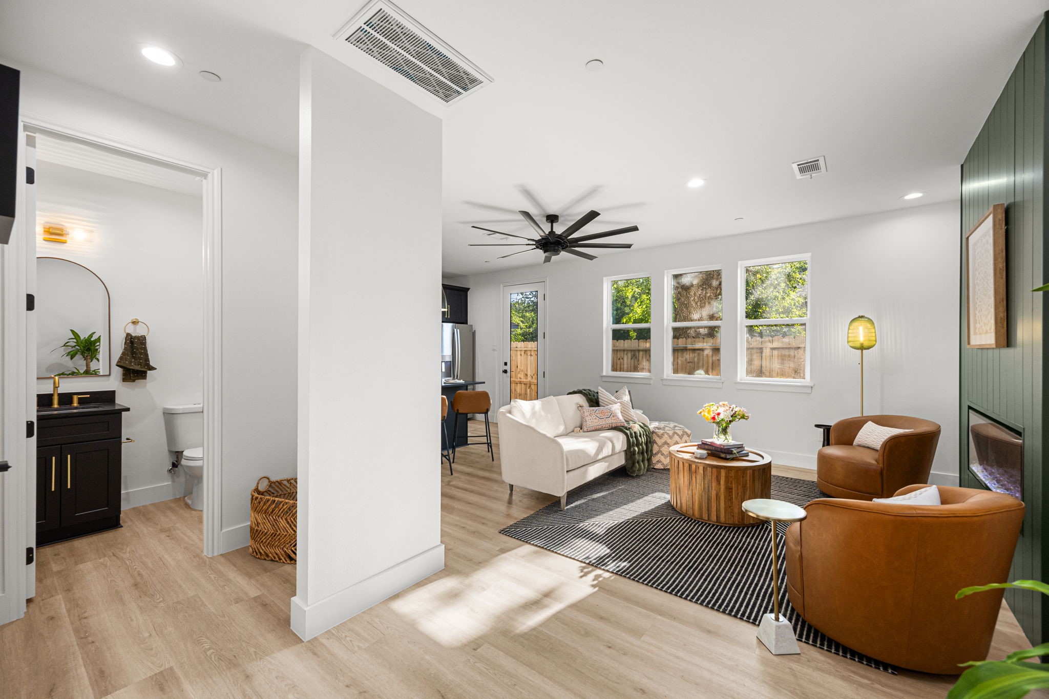 4611 Dewberry Street, Unit B Houston, TX 77021 - Photo 2 of 24 a living room with furniture and a large window