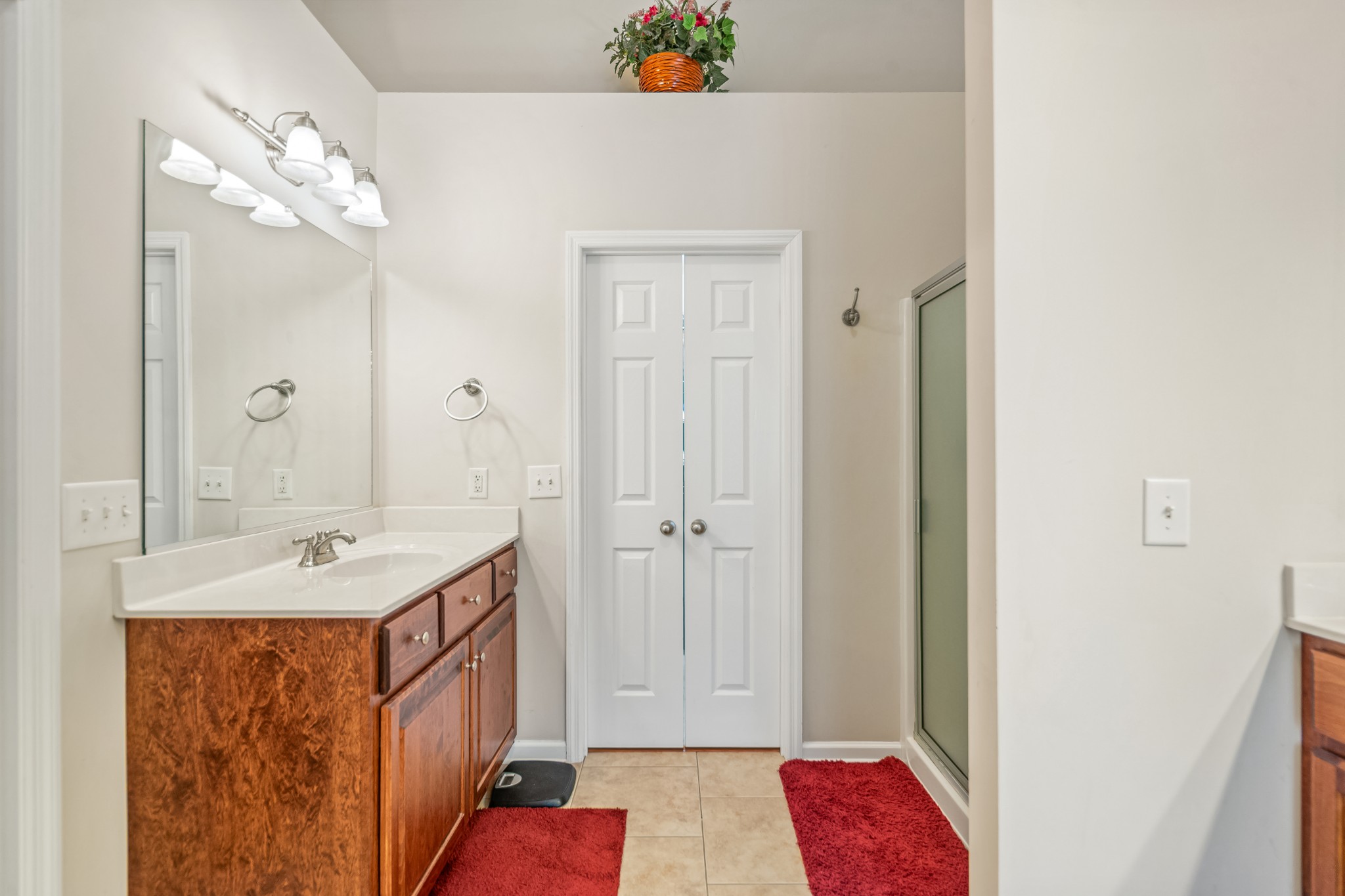 4862 Toll Dugger Road Culleoka, TN 38451 - Photo 42 of 96 a bathroom with a sink a mirror and a shower