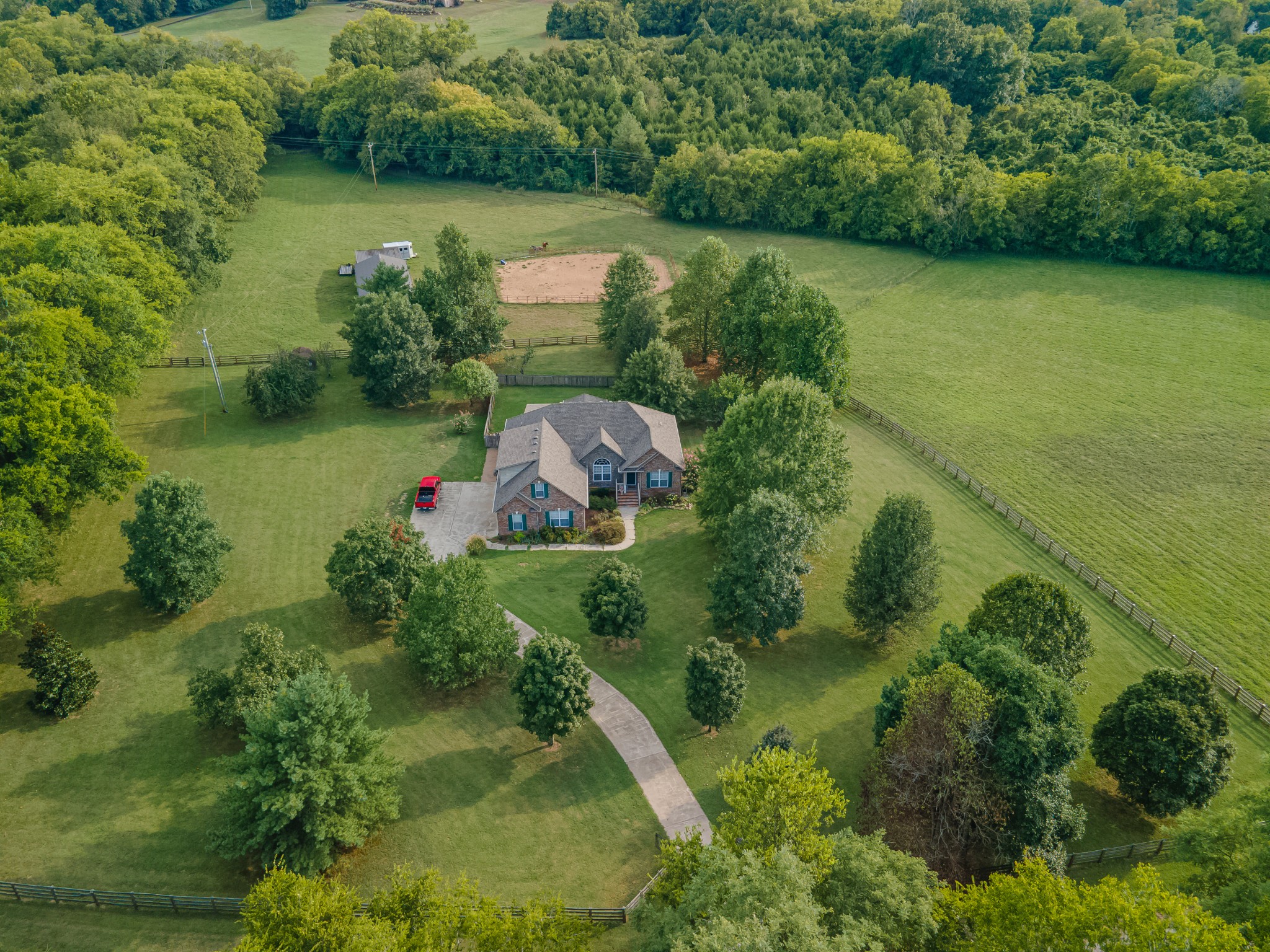 4862 Toll Dugger Road Culleoka, TN 38451 - Photo 72 of 96 an aerial view of a house with a yard and lake view