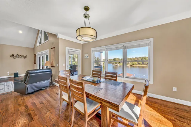 an outdoor view with a hardwood floor and city view