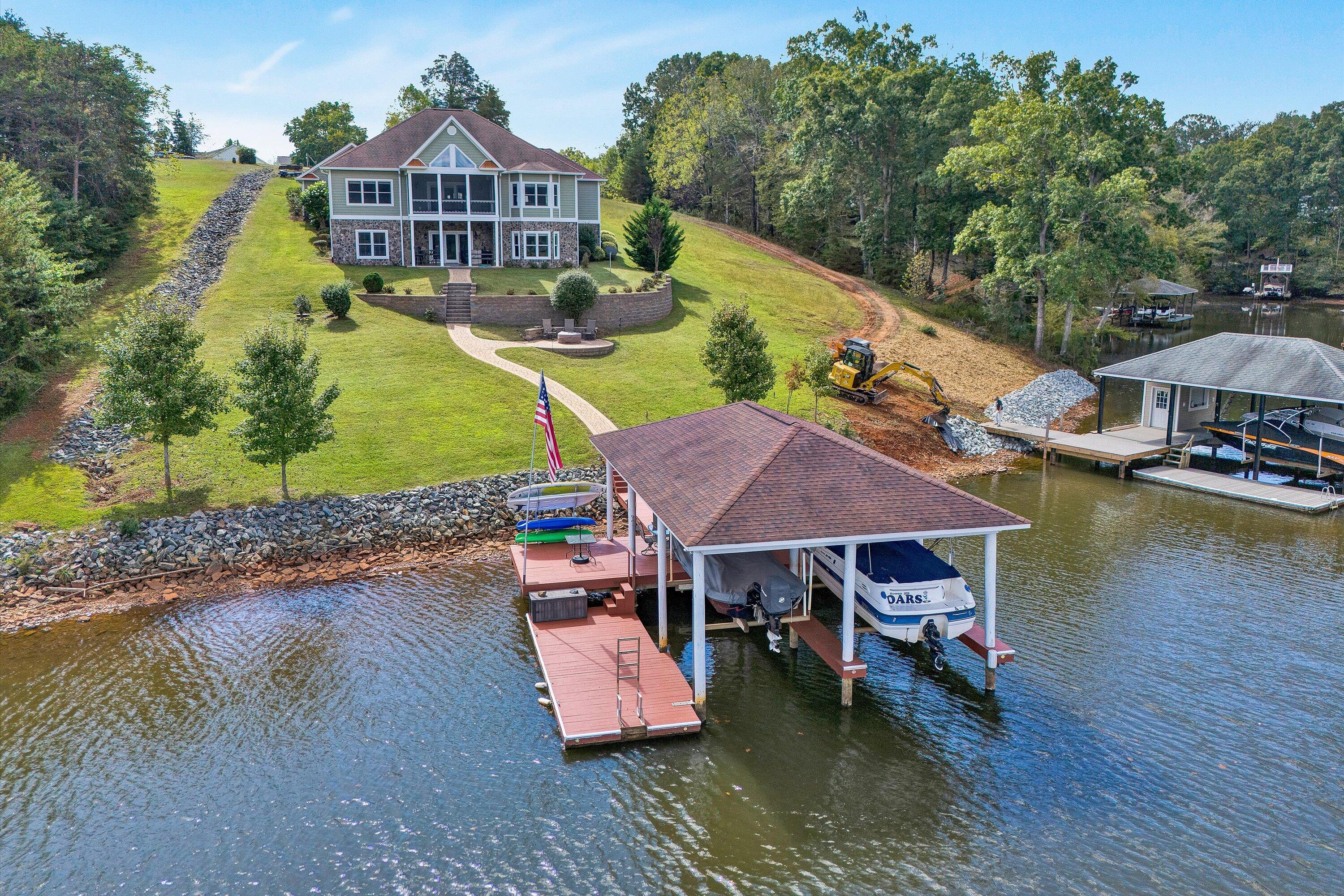 440 Augusta Way Wirtz, VA 24184 - Photo 50 of 63 an aerial view of a house with swimming pool and patio