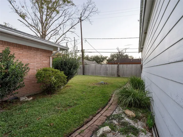 a view of a backyard with plants