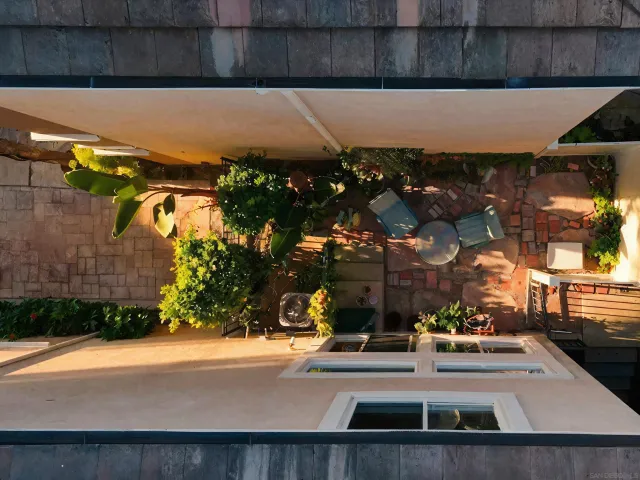 a view of street with flower on