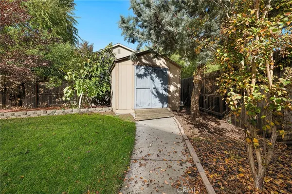a view of backyard with green space