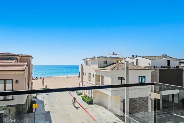 a view of a building from a balcony