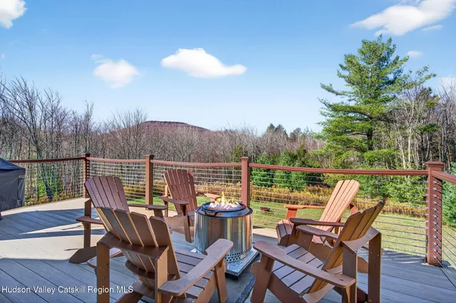 a view of a city with mountains in the background