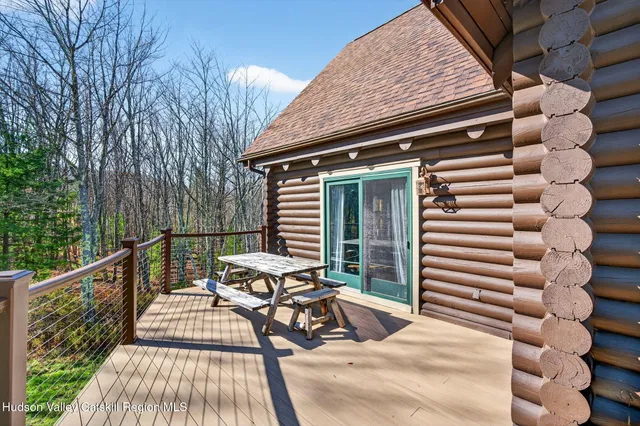 a view of a town with mountains in the background