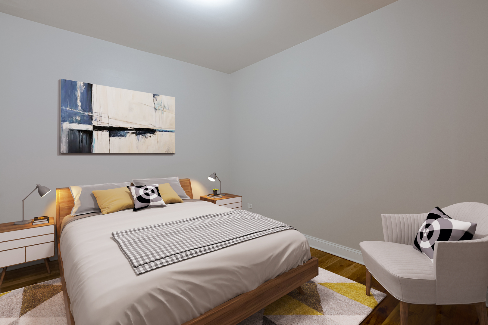 17 North Bishop Street, Unit 3 Chicago, IL 60607 - Photo 7 of 9 a bedroom with a bed and a table