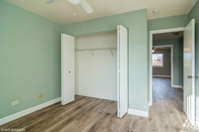 an empty room and closet area