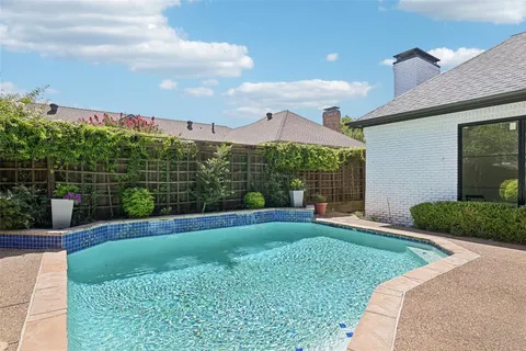 a view of a backyard with a garden and plants
