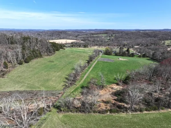 a view of a field with an ocean