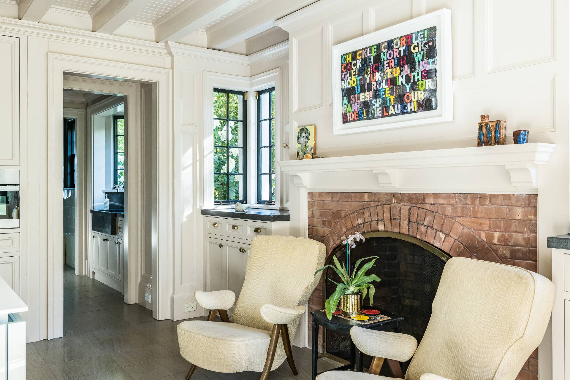 43 Lee Avenue East Hampton, NY 11937 - Photo 23 of 49 a living room with furniture and a fireplace