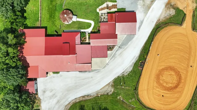 an aerial view of a house