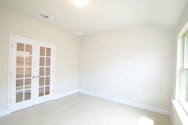 an empty room with a window