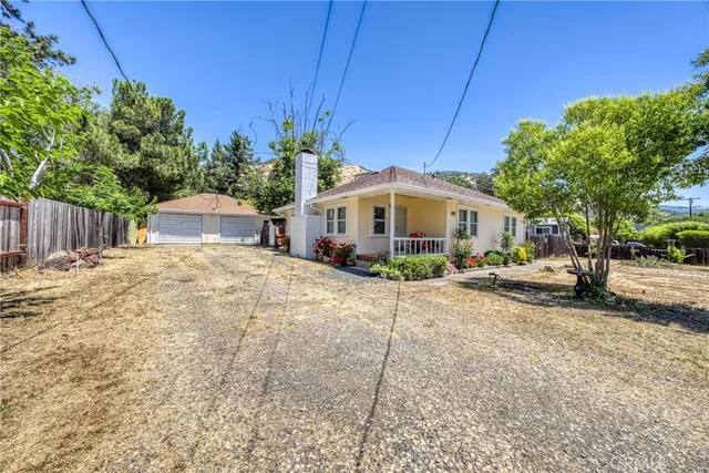 a view of a flowers in front of a house