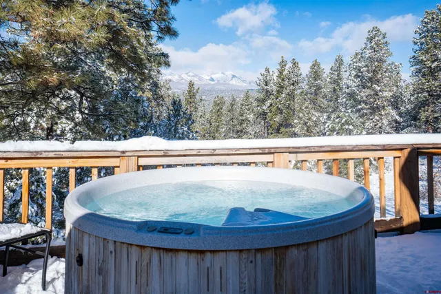 a view of outdoor space and fountain