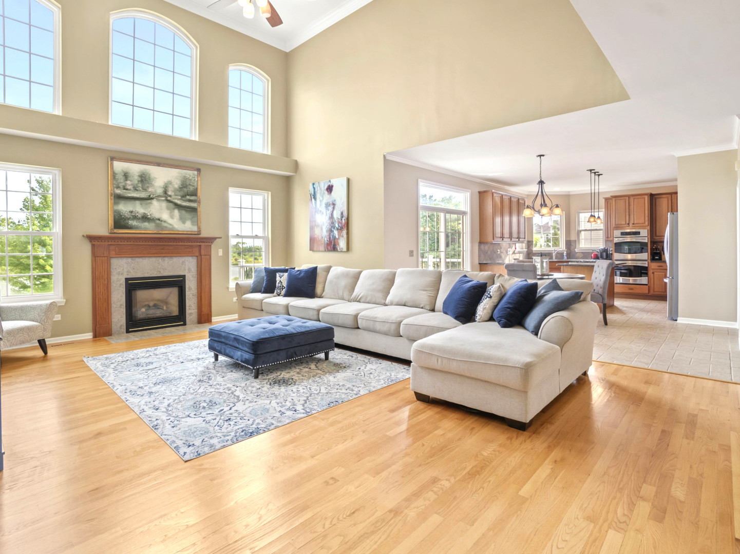 18714 West Lazy Acre Road Lake Villa, IL 60046 - Photo 2 of 36 a living room with furniture large window and a fireplace