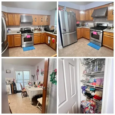 a view of kitchen with stainless steel appliances