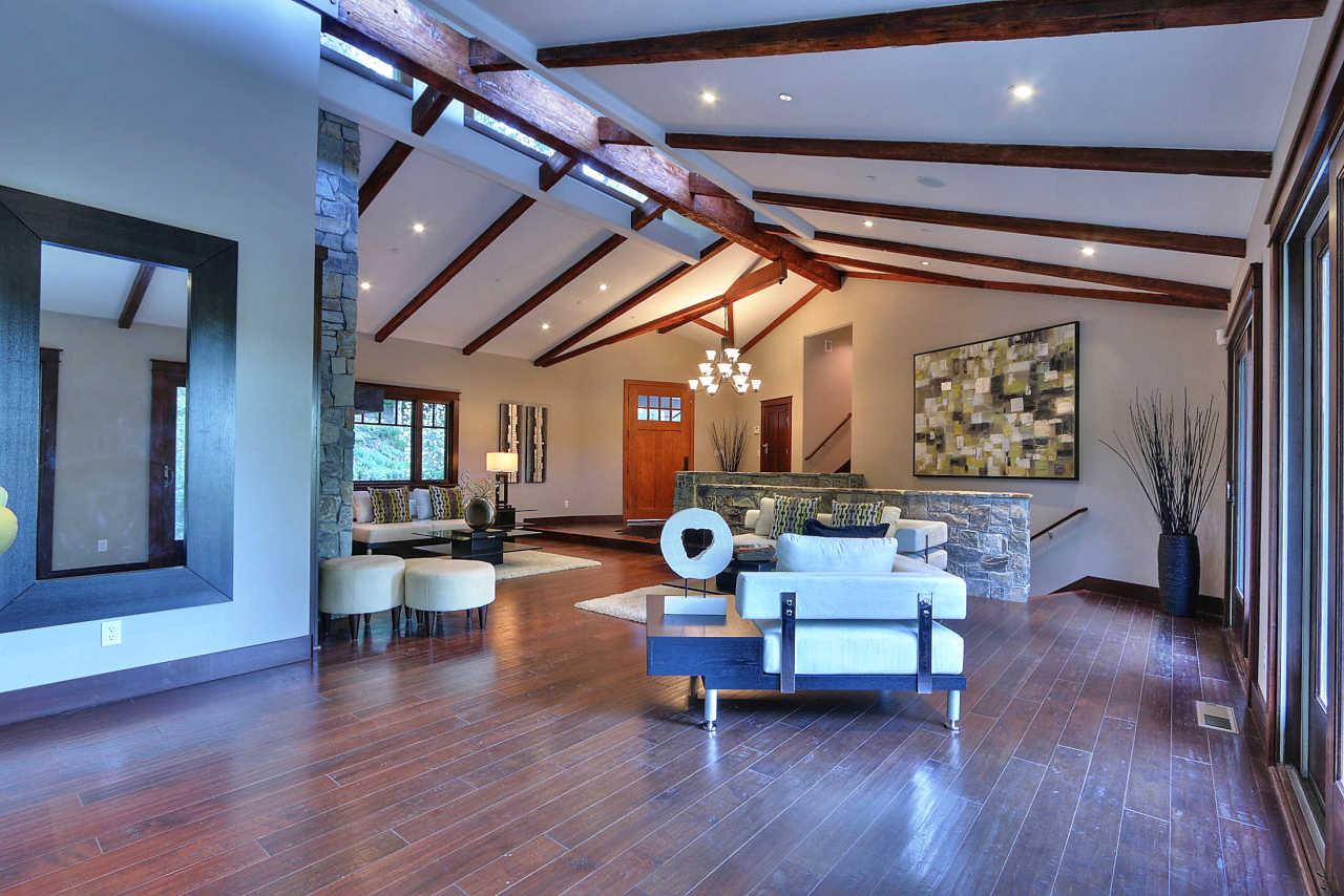 33 Montecito Road Woodside, CA 94062 - Photo 34 of 70 a living room with furniture and wooden floor