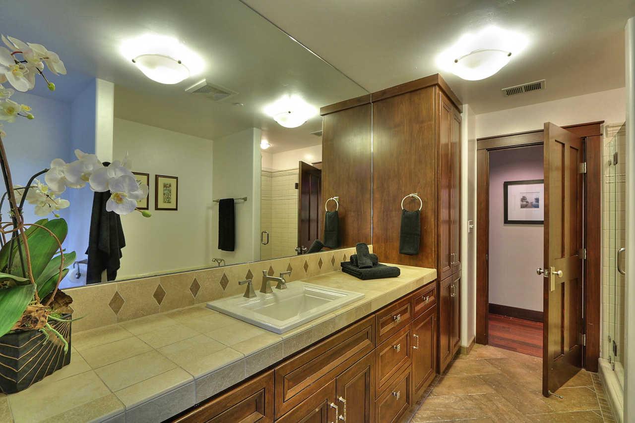 33 Montecito Road Woodside, CA 94062 - Photo 48 of 70 a bathroom with a sink double vanity and a mirror