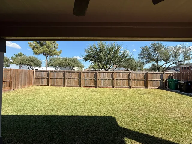 a view of an outdoor space and deck