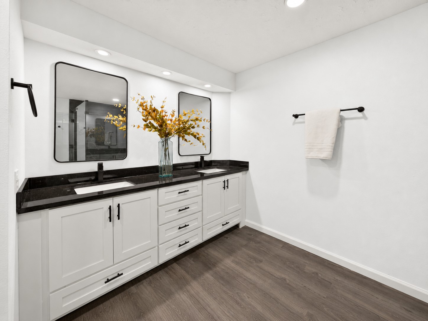 8002 Lichen Lane Spring, TX 77379 - Photo 26 of 47 The primary bathroom is spacious and features double sinks and an oversized walk-in shower.